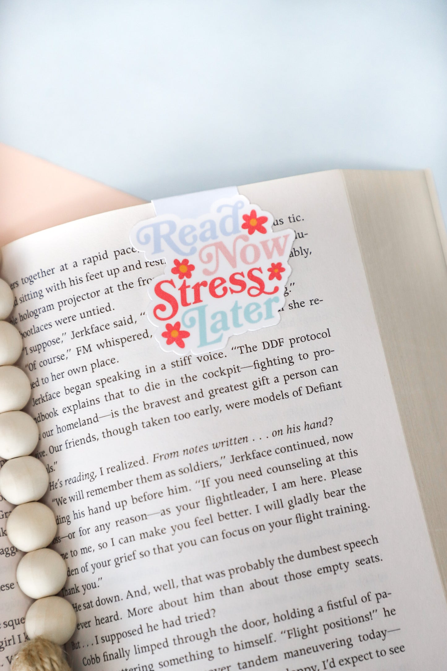 Read Now Stress Later Magnetic Bookmark