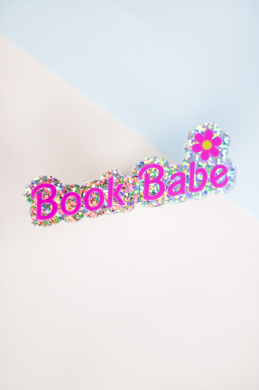 Book Babe Glitter Sticker