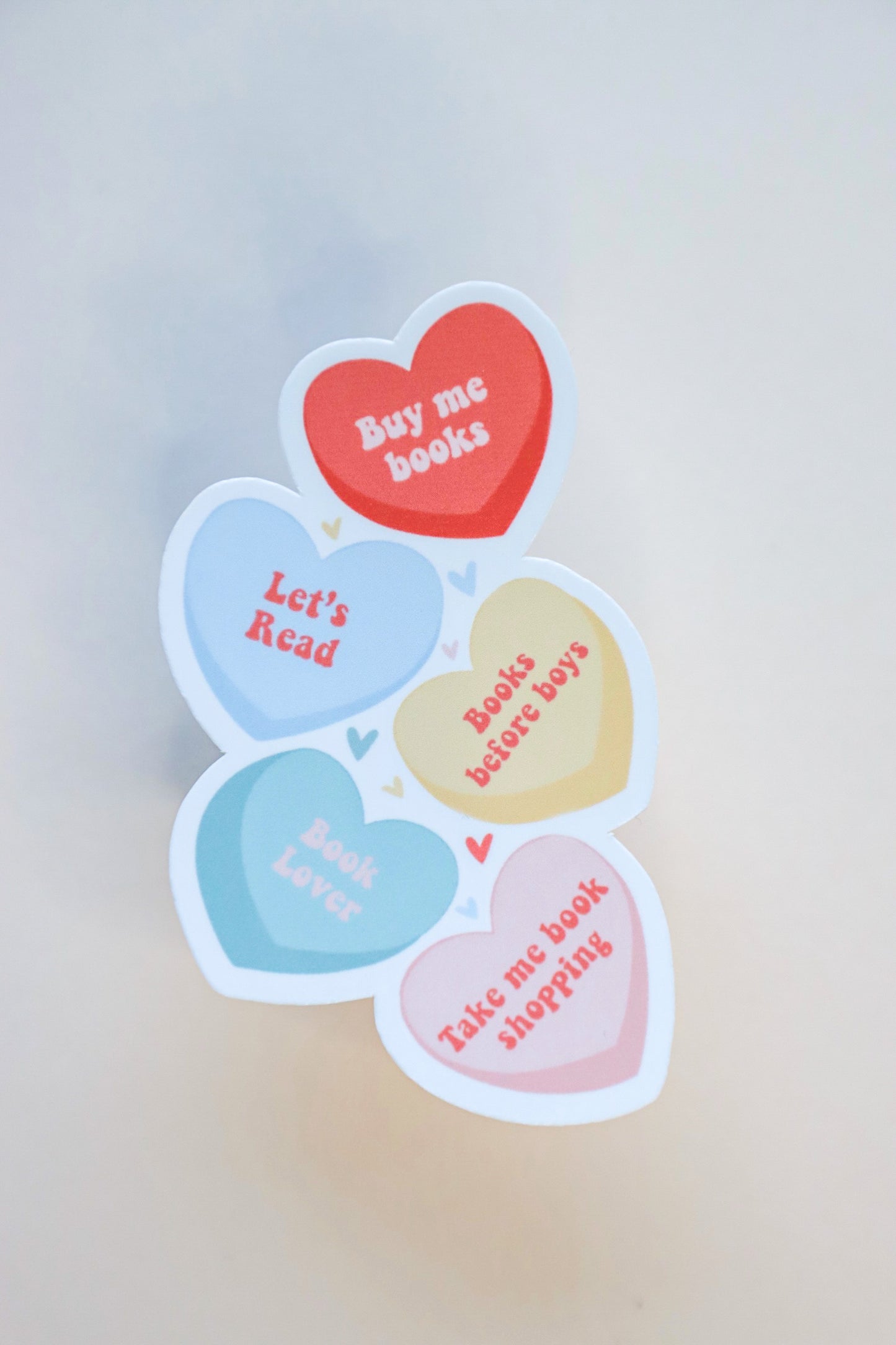 Bookish Conversation Hearts Sticker