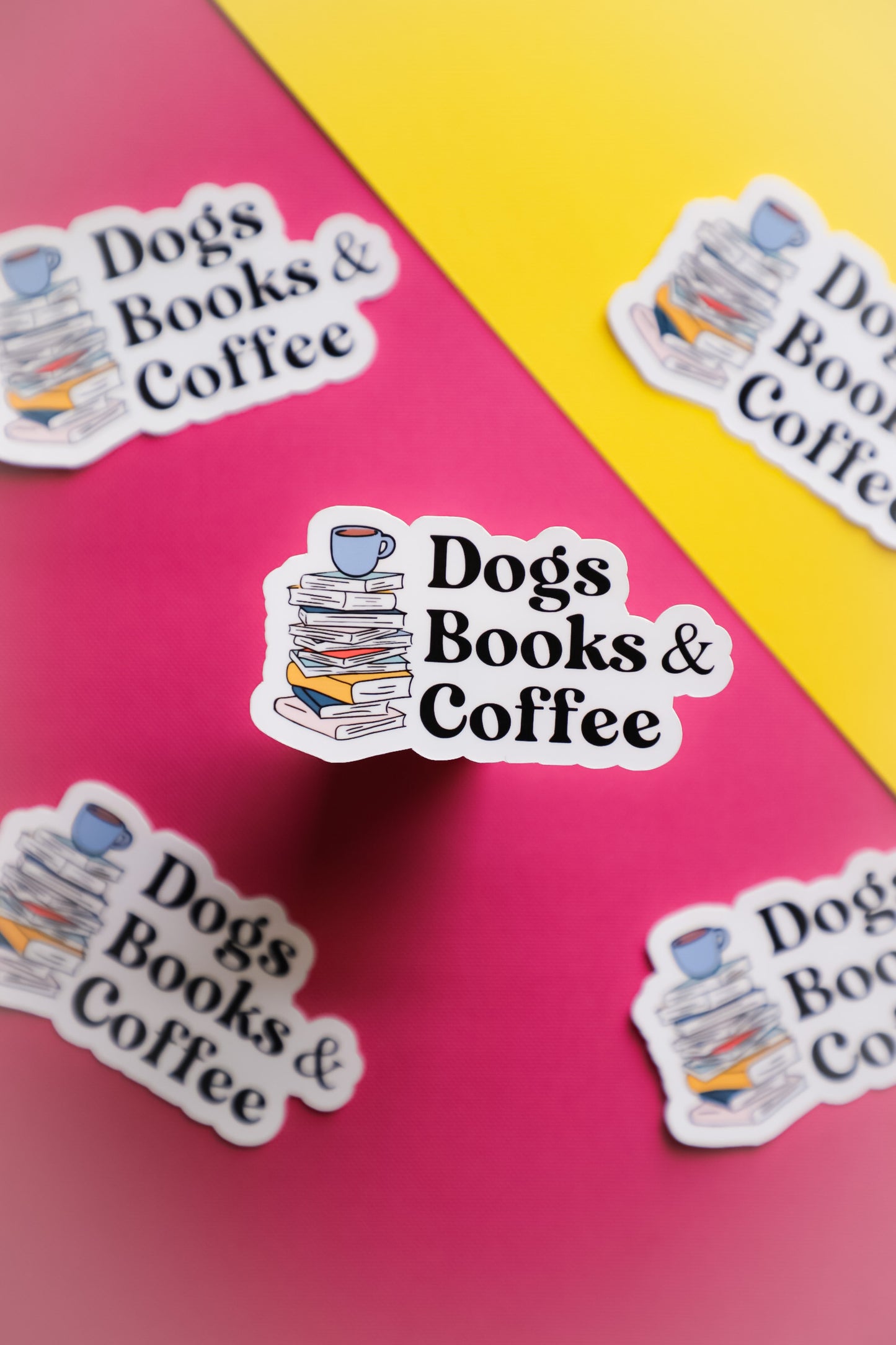 Dogs, Books, & Coffee Sticker