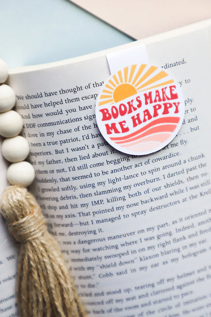 Books Make Me Happy Magnetic Bookmark