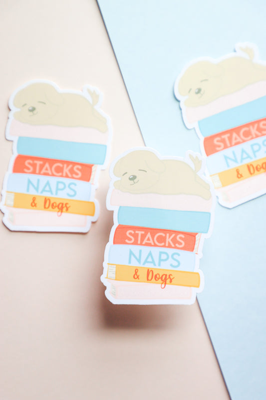 Stacks Naps & Dogs Sticker