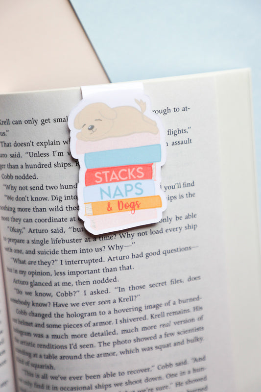 Stacks Naps & Dogs Magnetic Bookmark