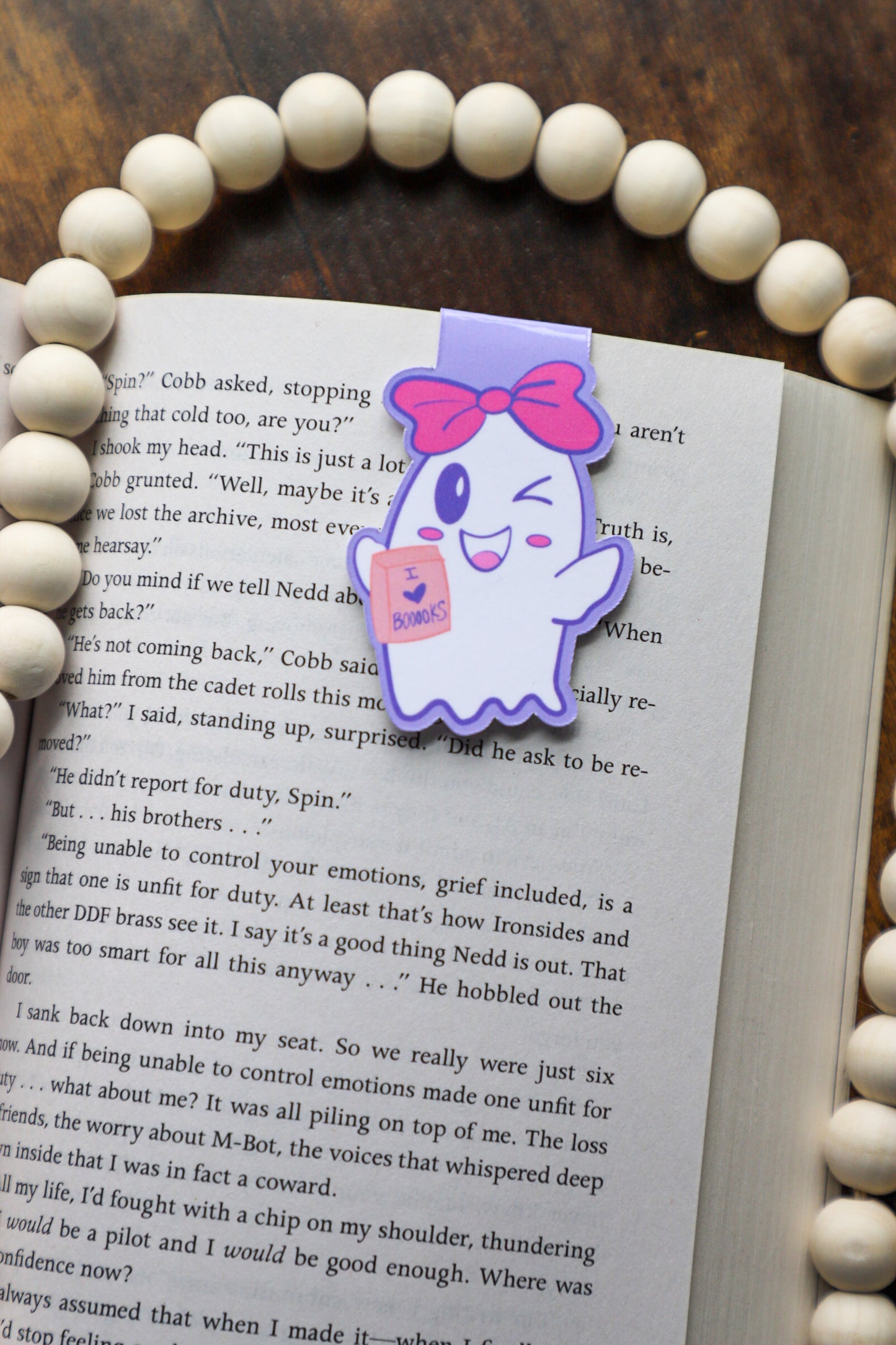 I Love Books Ghost Magnetic Bookmark