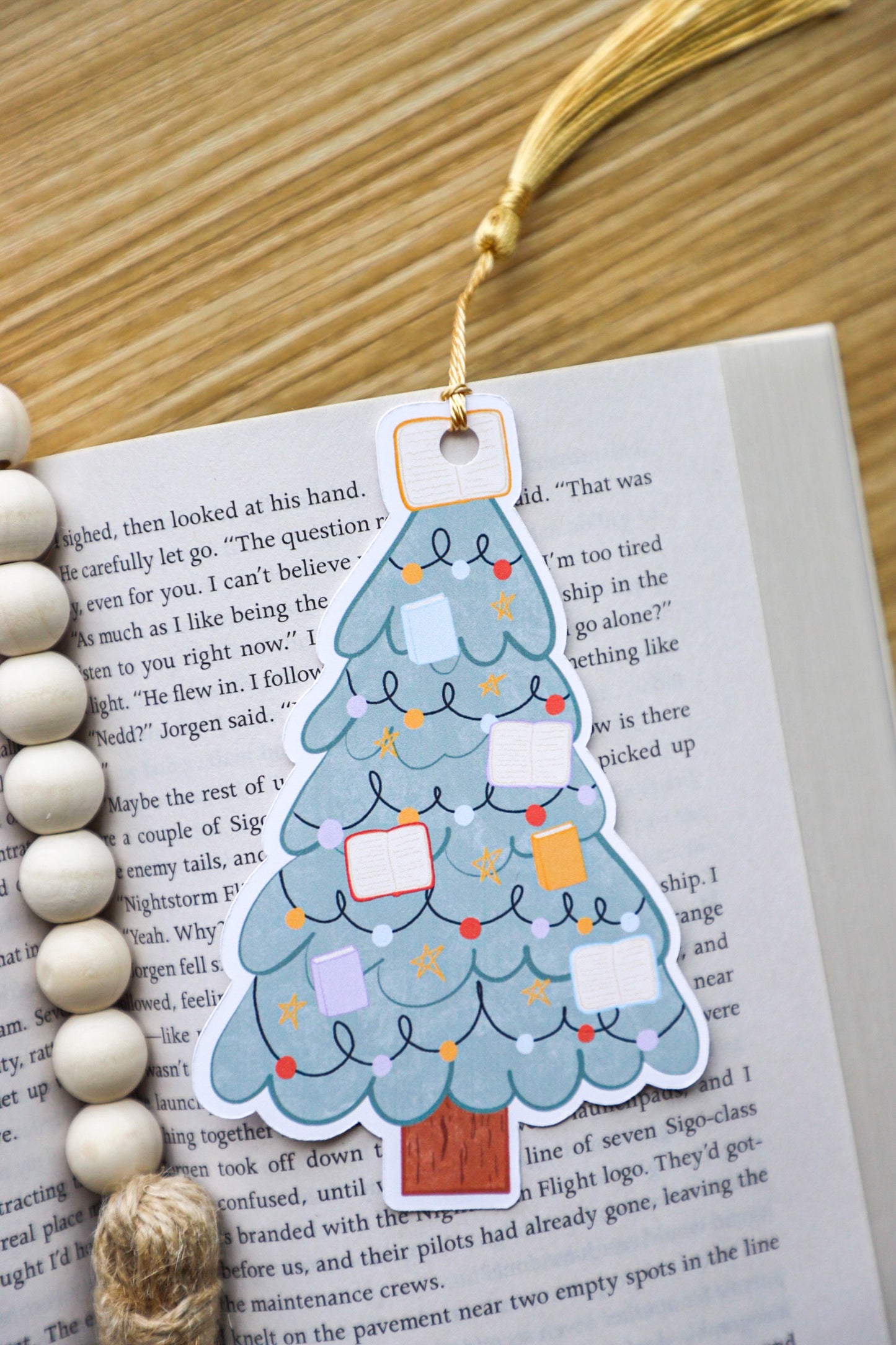 Bookish Christmas Tree Bookmark