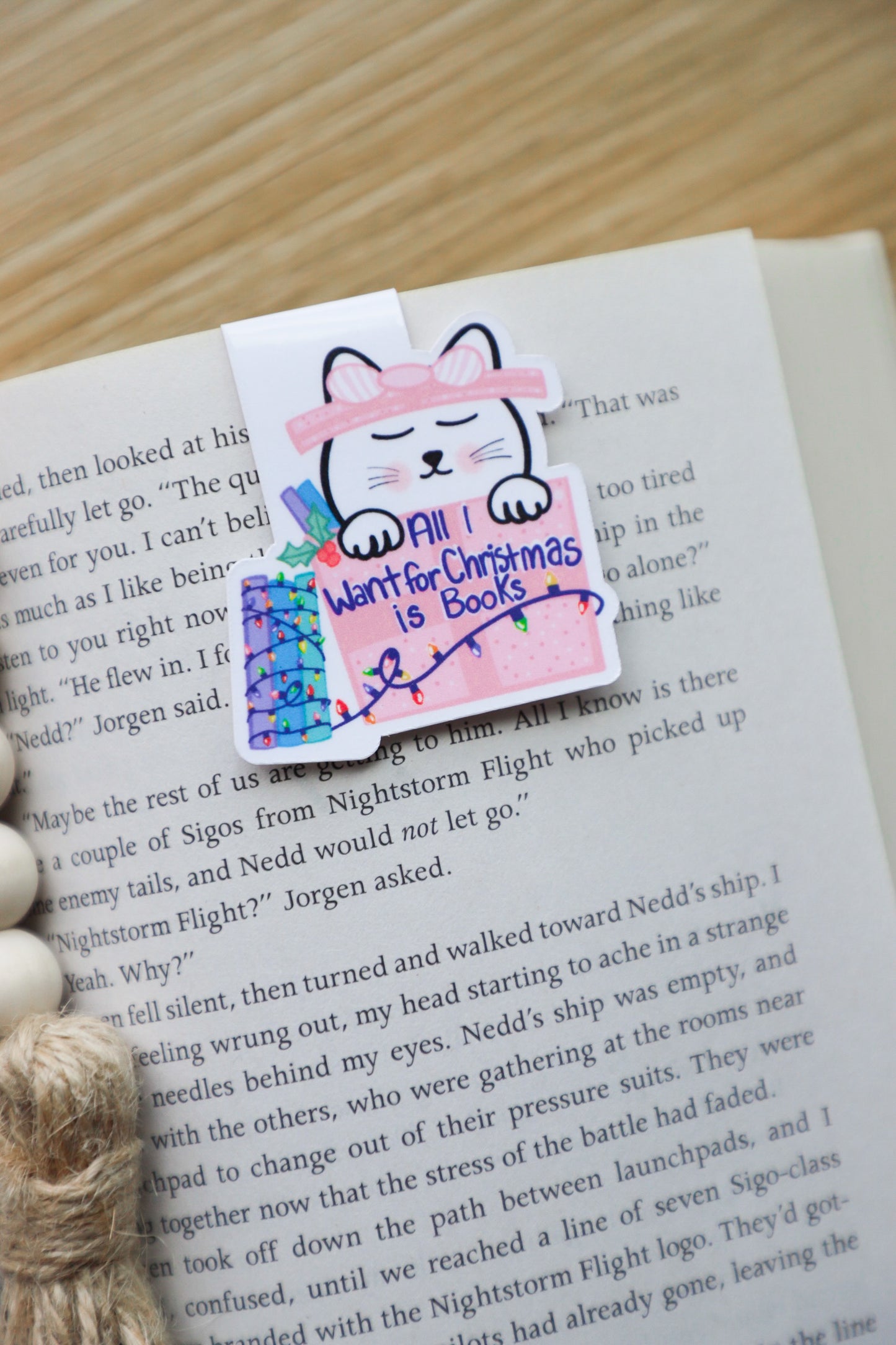 All I Want For Christmas is Books Cat Magnetic Bookmark