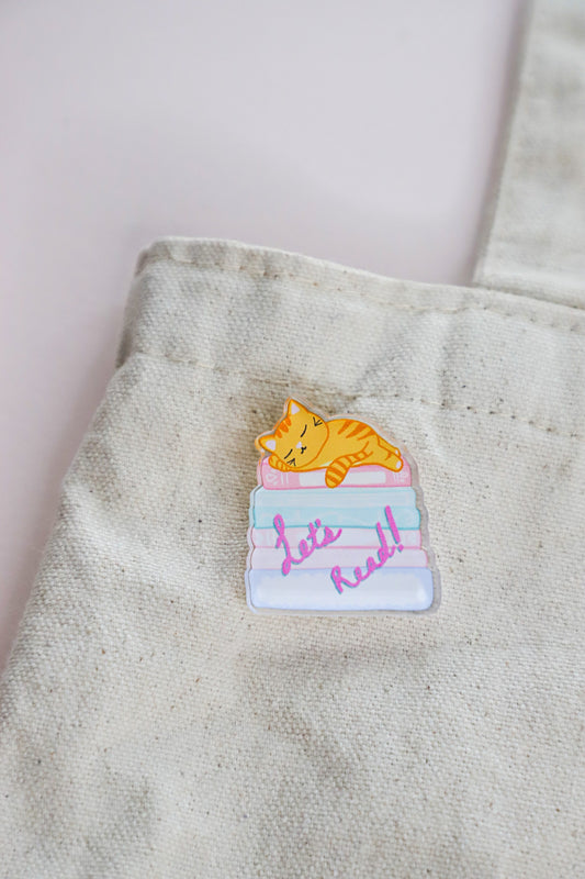 Let's Read Acrylic Pin