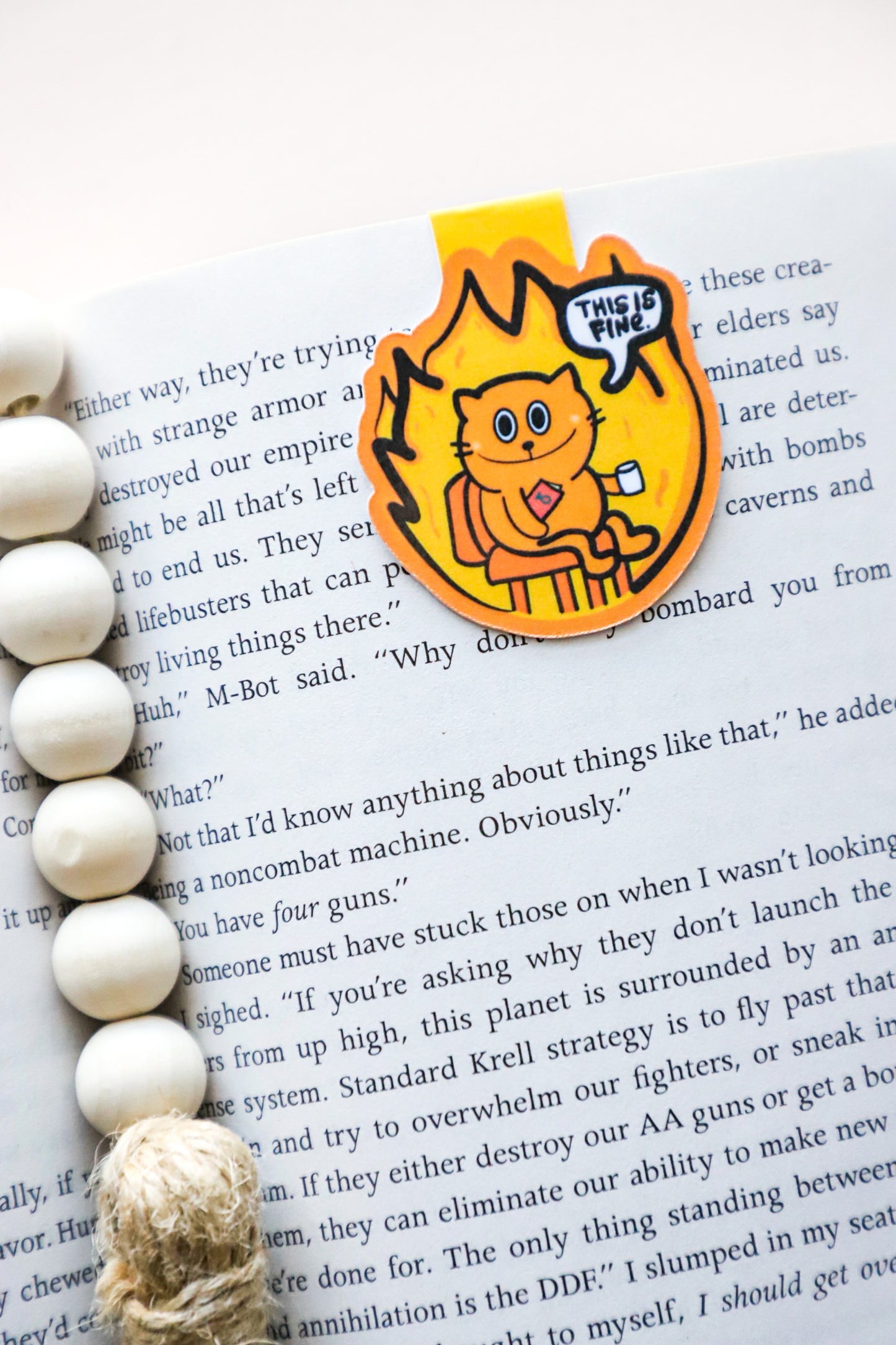This Is Fine Cat Magnetic Bookmark