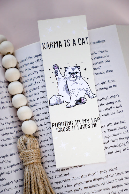 Karma Is A Cat Bookmark
