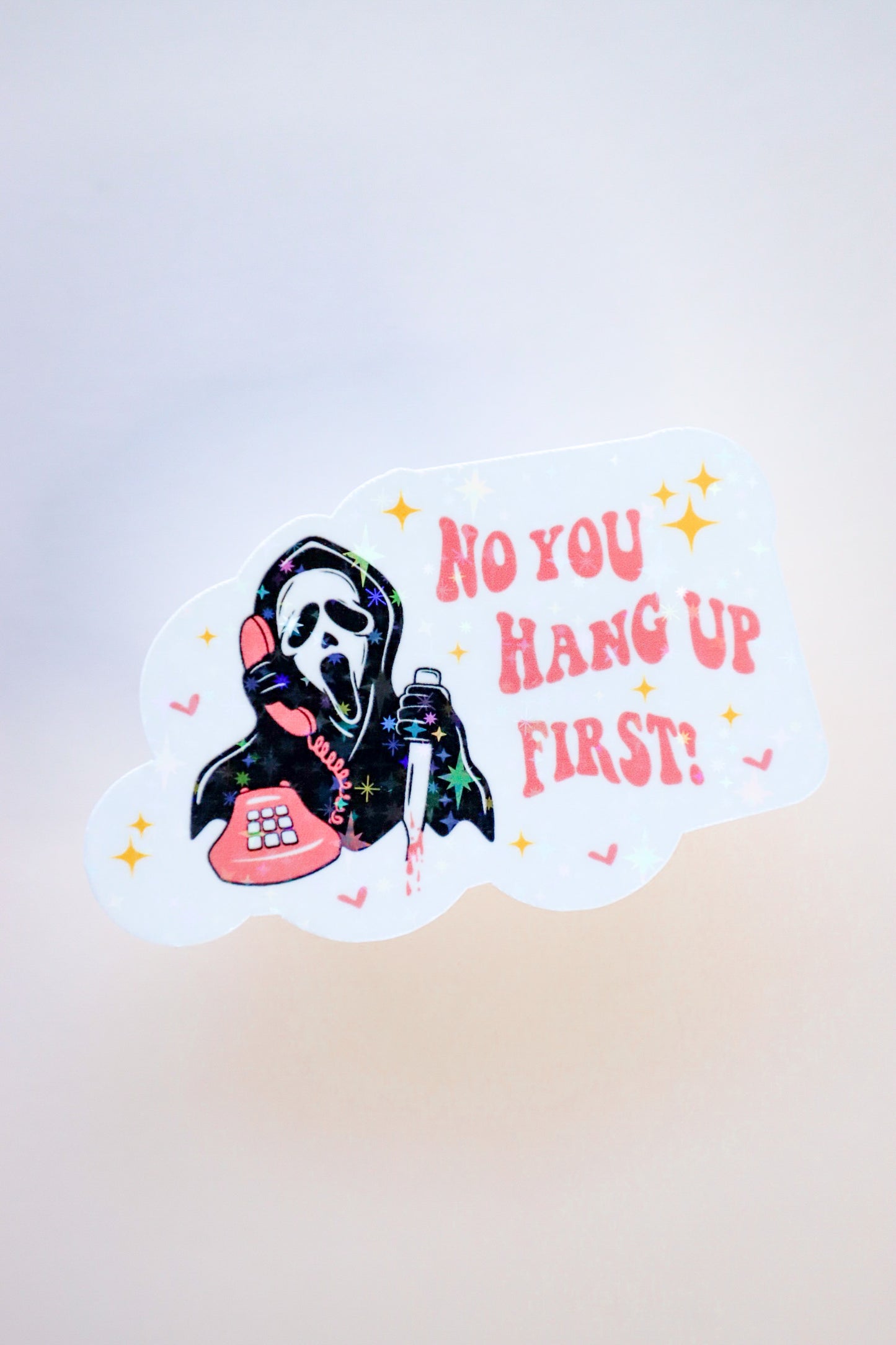 Ghost Face No You Hang Up Holographic Sticker